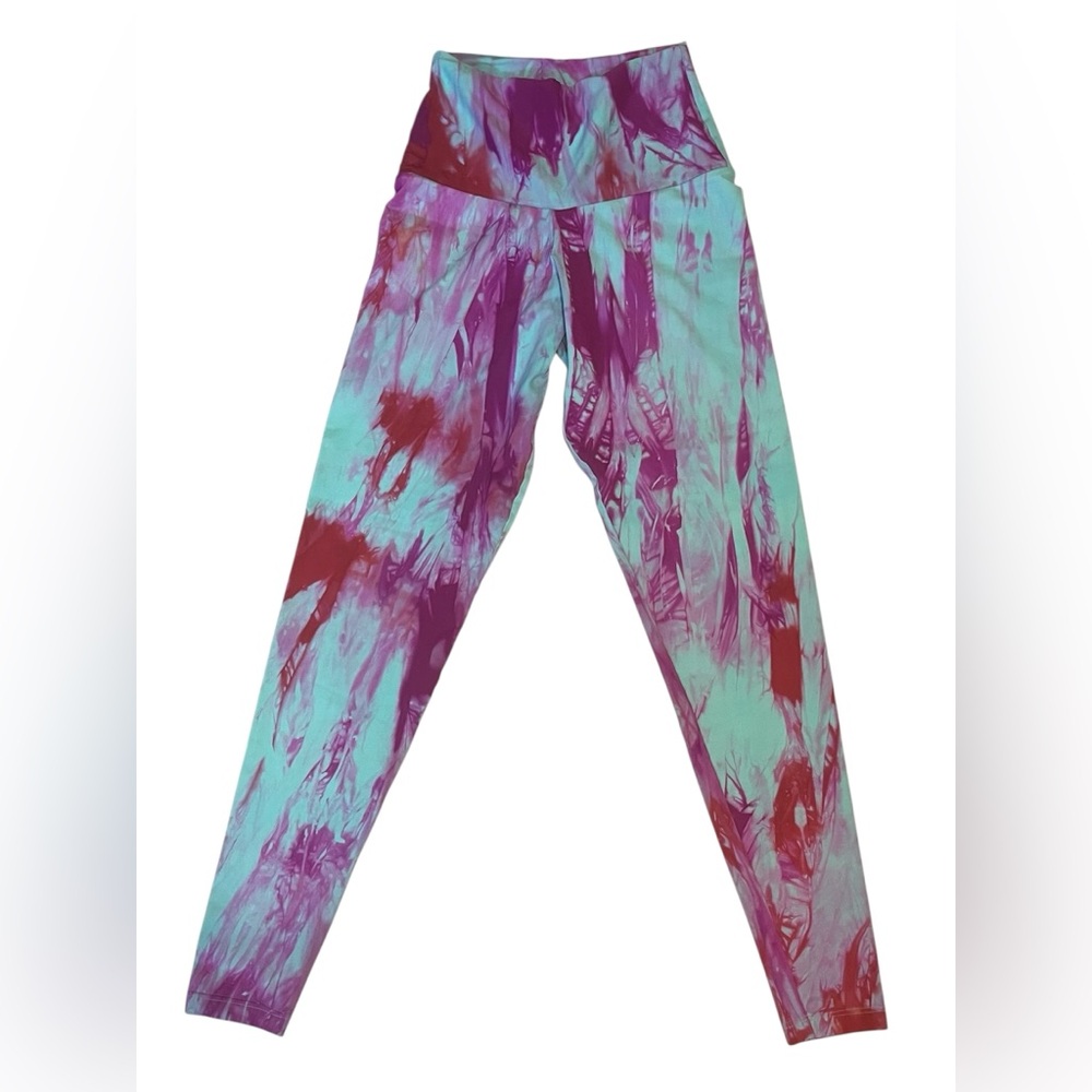 Booty by Brabants Purple and Red Leggings Vibrant Tie-Dye